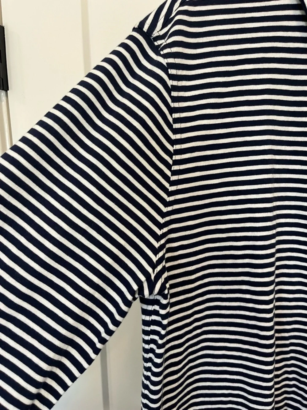 J Crew stripped cotton coastal nautical preppy stretchy office long sleeve shirt